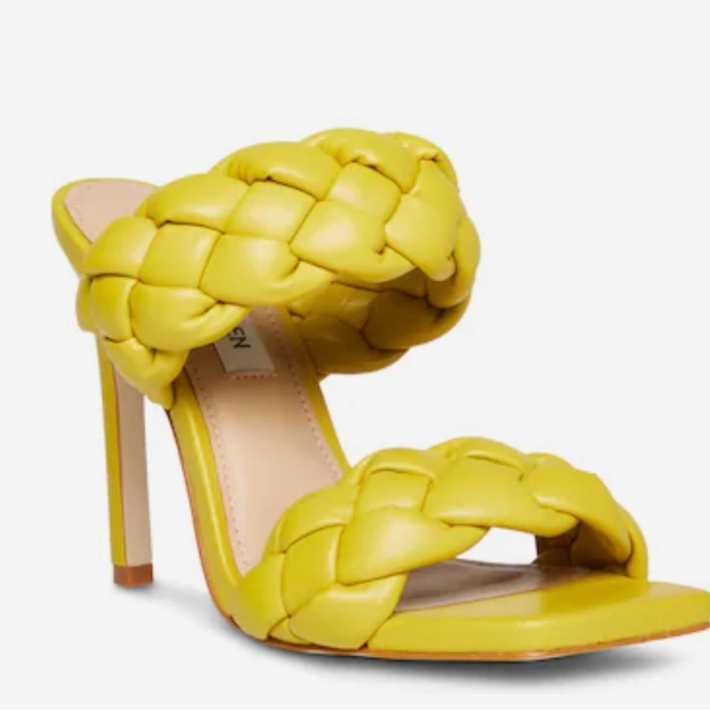Steve Madden yellow braided heels
